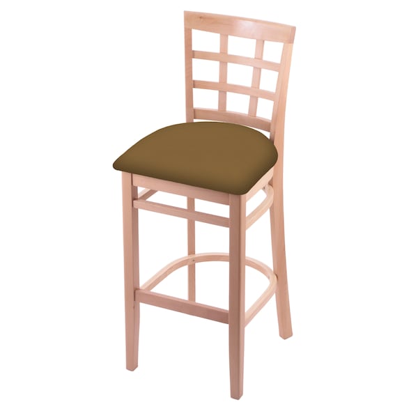 25" Counter Stool, Natural Finish, Canter Saddle Seat